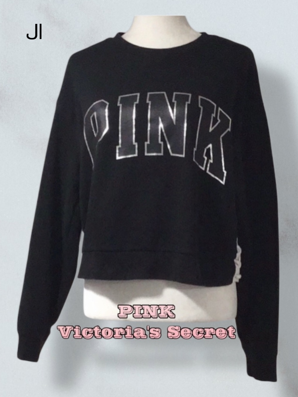 VICTORIAS SECRET PINK Pullover Cropped Sweatshirt with Laced Sides Size Medium